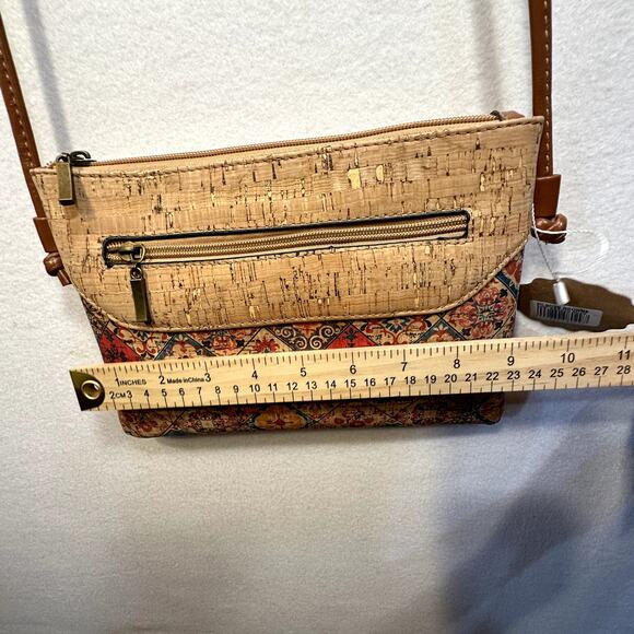 Cork Crossbody Purse & Wallet Set Portugal Vegan Floral Lightweight Travel Boho - Picture 4 of 16